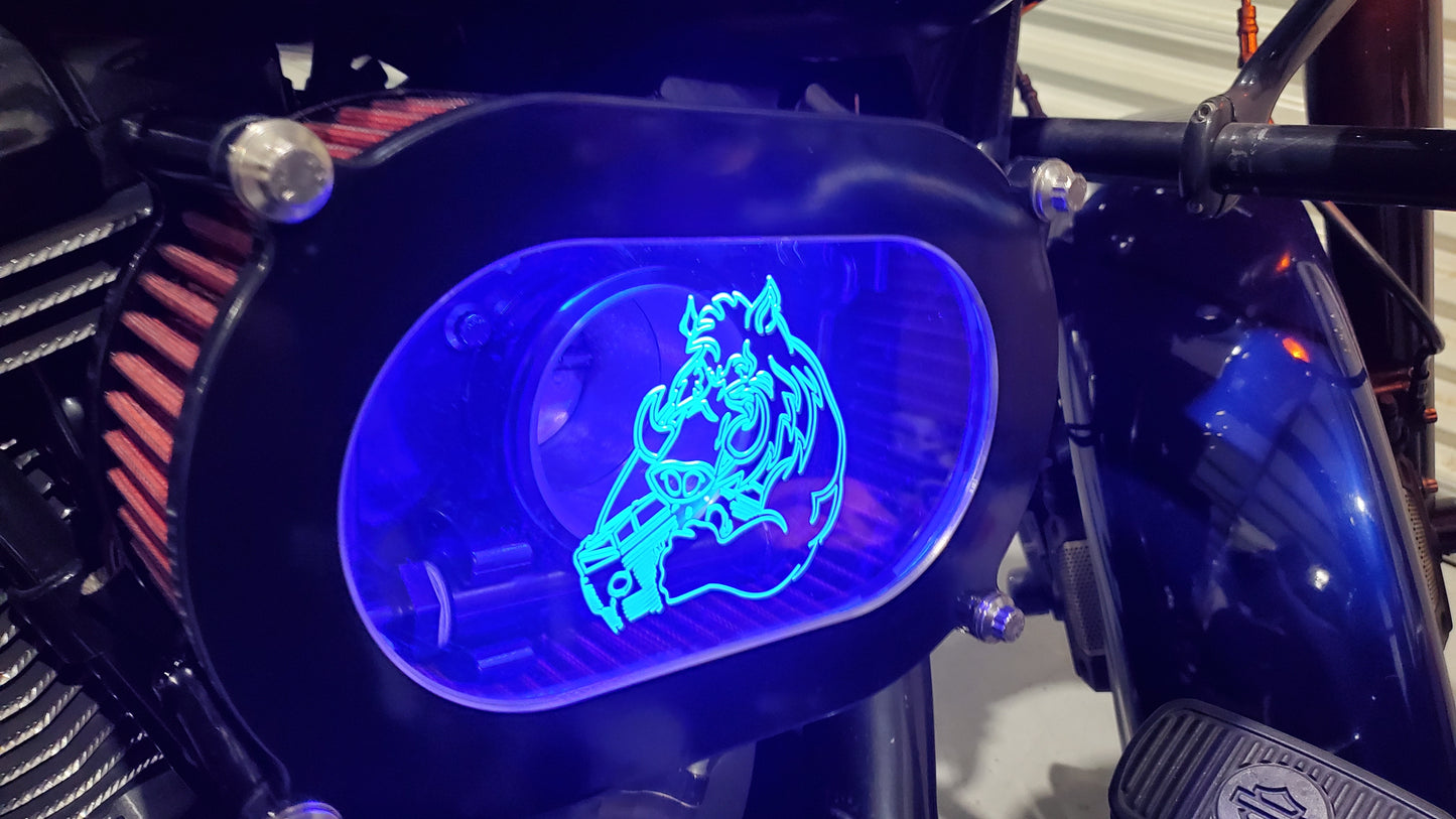 The "L.I.T." HEAVY BREATHER Clear Lid 1999 and UP CABLE ACTUATED Twin Cam Air Filter Assembly