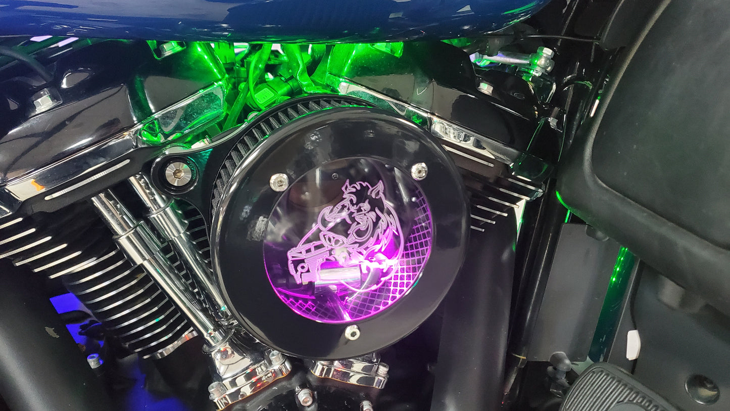 The BULLSEYE "L.I.T." Clear Lid M8 Air Filter Assembly